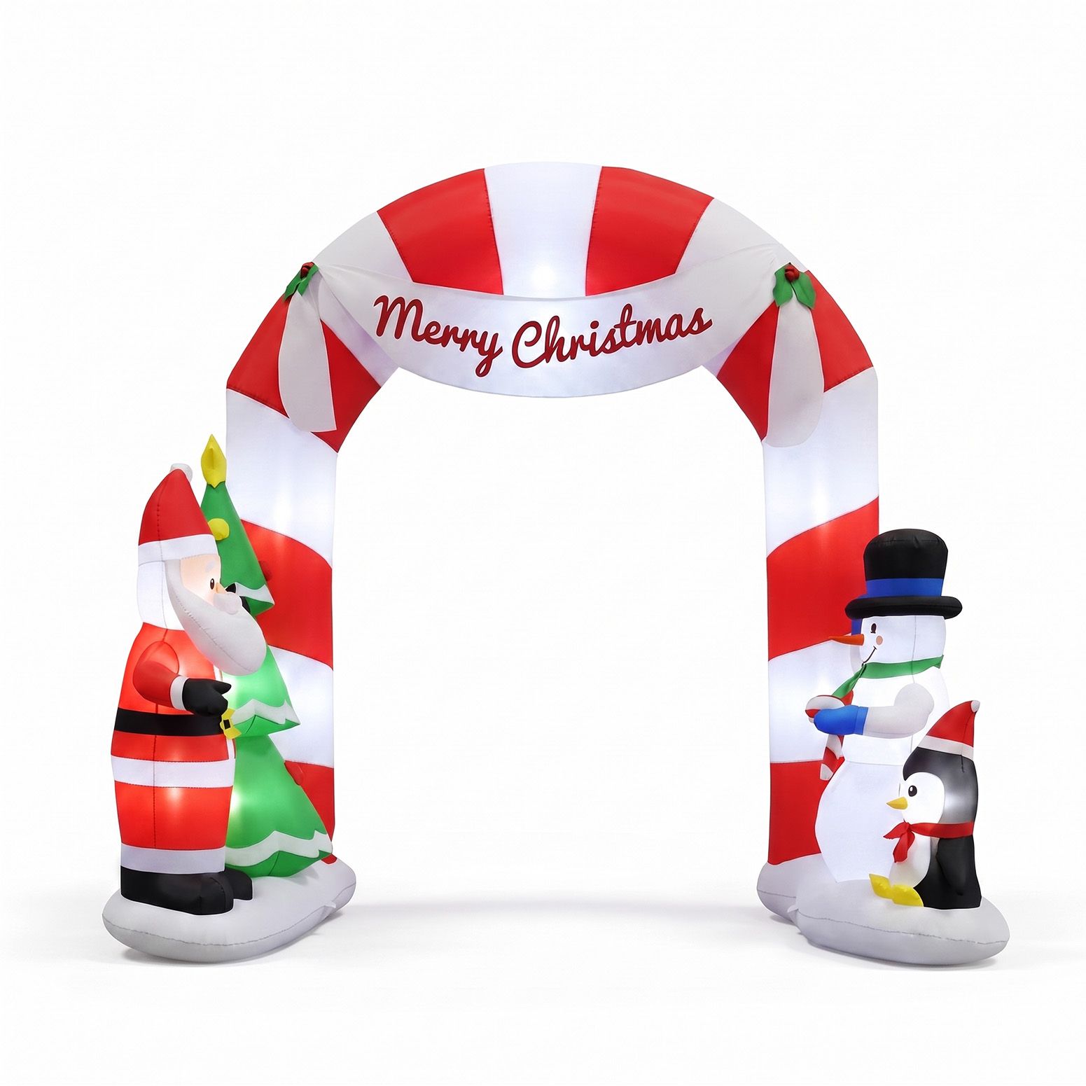 White Smoke Jingle Jollys Christmas Inflatable Archwary Santa 3M Illuminated Decorations Occasions > Christmas > Christmas Decorations