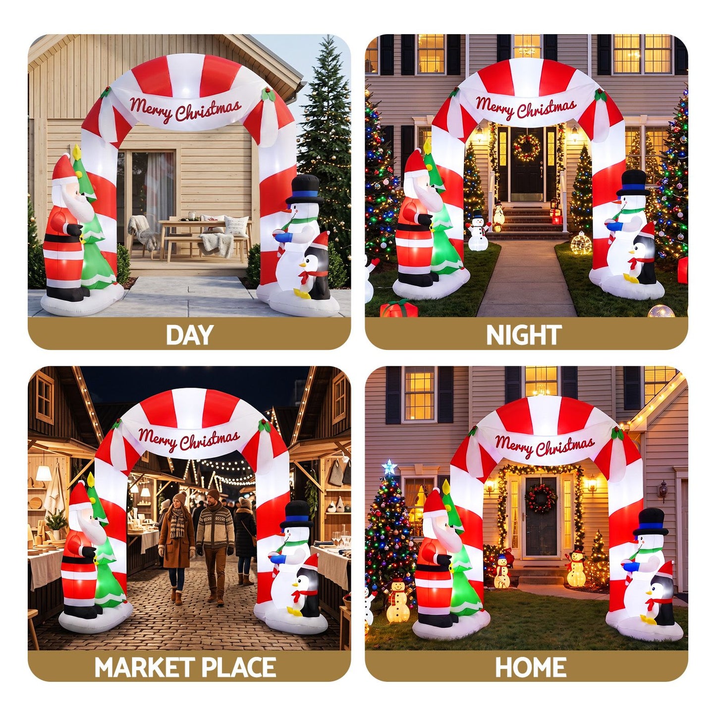 Seashell Jingle Jollys Christmas Inflatable Archwary Santa 3M Illuminated Decorations Occasions > Christmas > Christmas Decorations