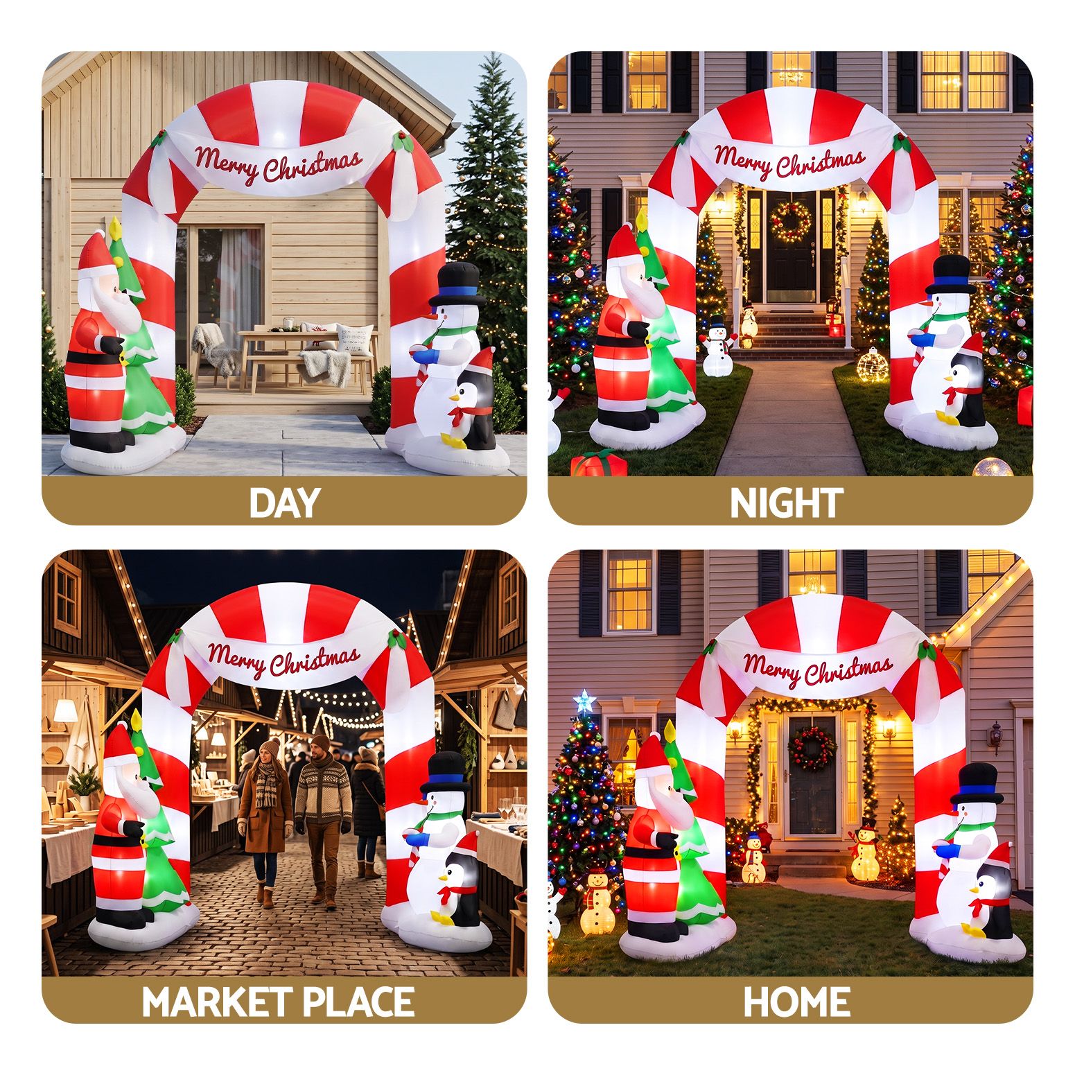 Seashell Jingle Jollys Christmas Inflatable Archwary Santa 3M Illuminated Decorations Occasions > Christmas > Christmas Decorations