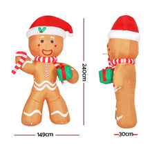 White Smoke Jingle Jollys Christmas Inflatable Gingerbread Man 2.4M Illuminated Decorations Occasions > Christmas > Christmas Decorations