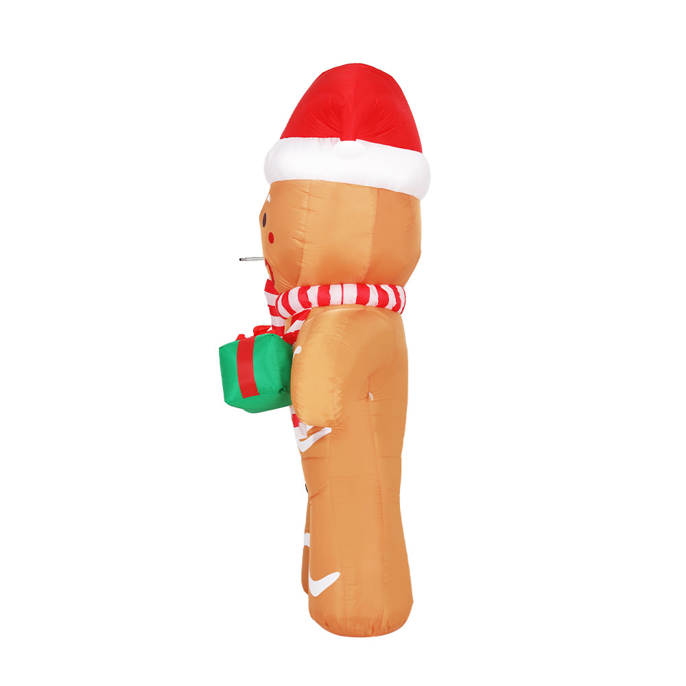 White Smoke Jingle Jollys Christmas Inflatable Gingerbread Man 2.4M Illuminated Decorations Occasions > Christmas > Christmas Decorations