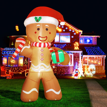 Black Jingle Jollys Christmas Inflatable Gingerbread Man 2.4M Illuminated Decorations Occasions > Christmas > Christmas Decorations