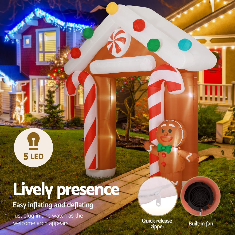 Dark Olive Green Jingle Jollys Christmas Inflatable Archwary Ginger 2.8M Illuminated Decorations Occasions > Christmas > Christmas Decorations
