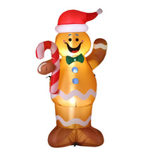 White Smoke Jingle Jollys Christmas Inflatable Gingerbread Man 1.5M Height LED Decorations Illuminated Occasions > Christmas > Christmas Decorations