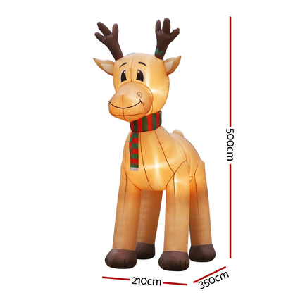 White Smoke Jingle Jollys Christmas Inflatable Reindeer 5M Illuminated Decorations Occasions > Christmas > Christmas Decorations