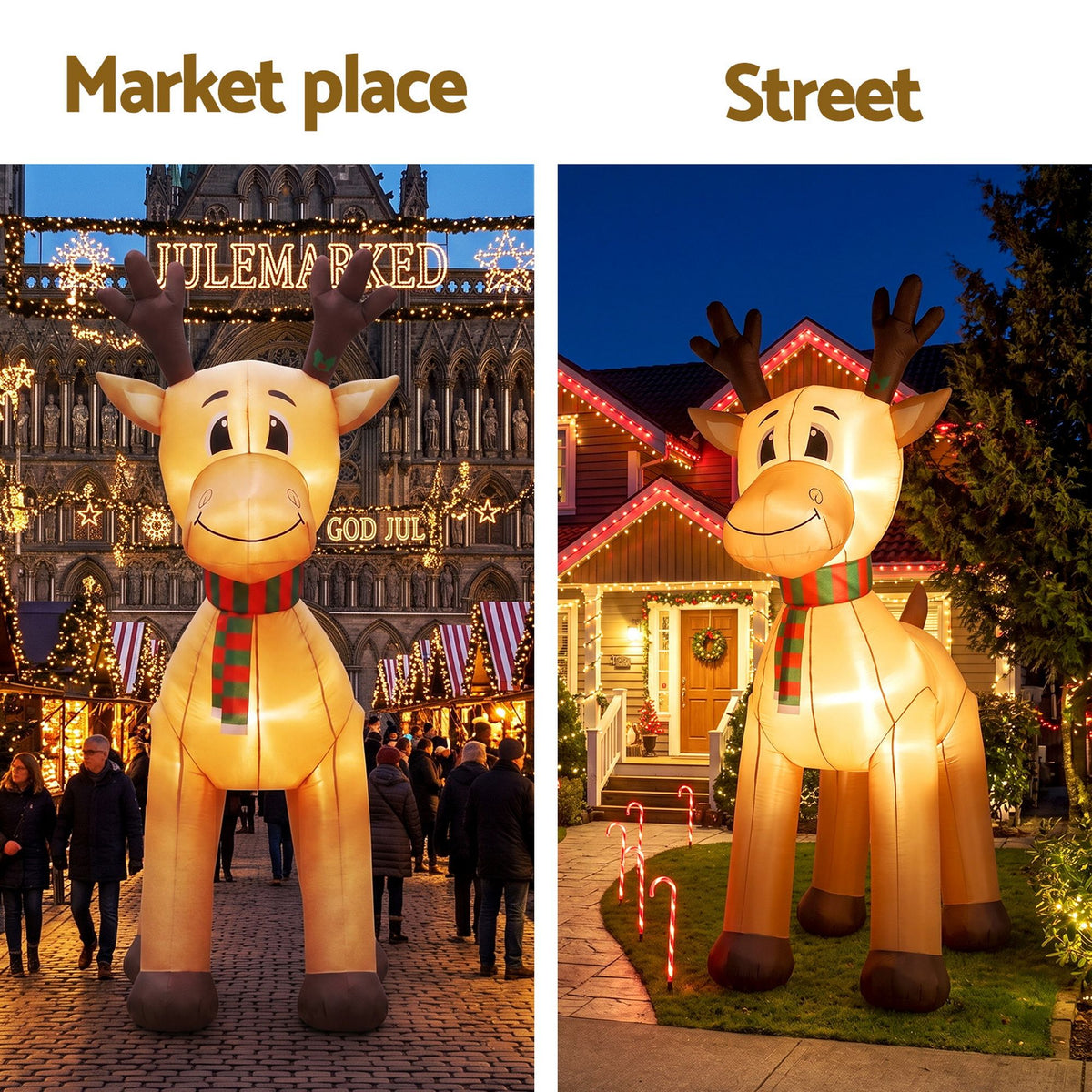 White Smoke Jingle Jollys Christmas Inflatable Reindeer 5M Illuminated Decorations Occasions > Christmas > Christmas Decorations