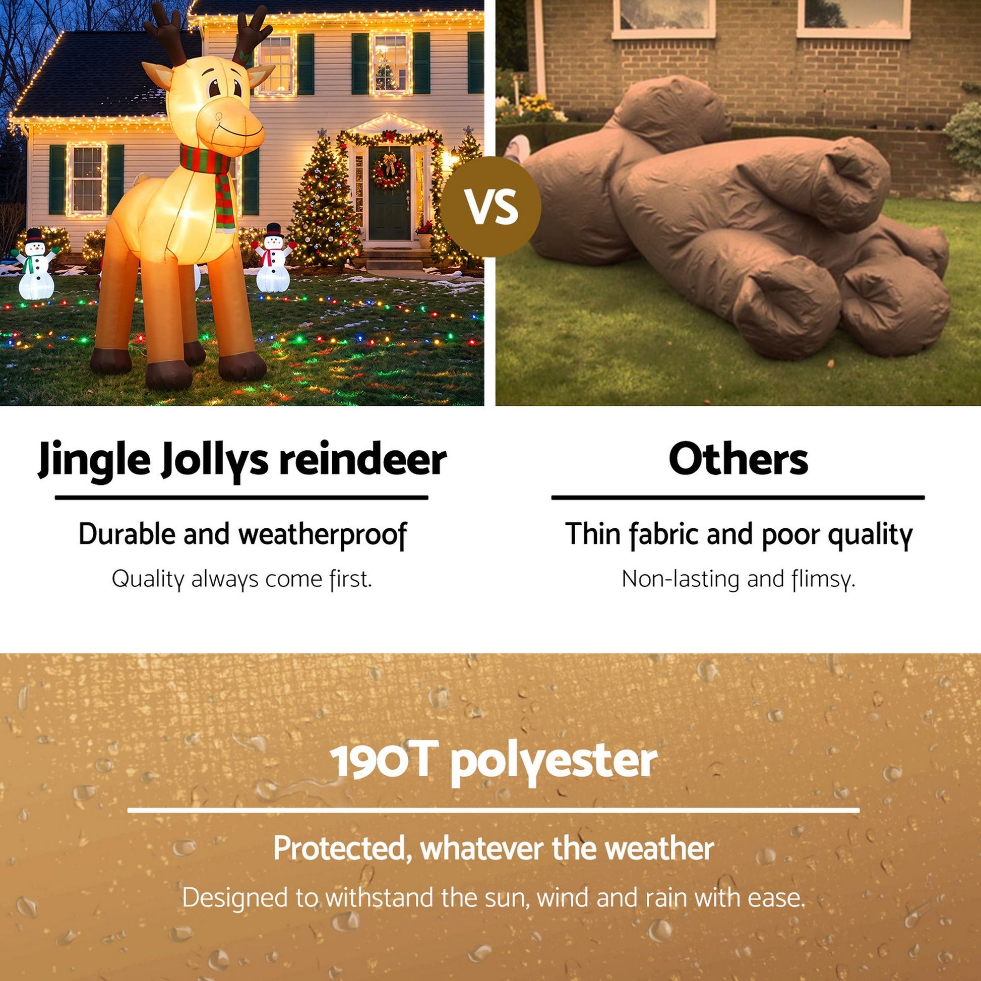 White Smoke Jingle Jollys Christmas Inflatable Reindeer 5M Illuminated Decorations Occasions > Christmas > Christmas Decorations