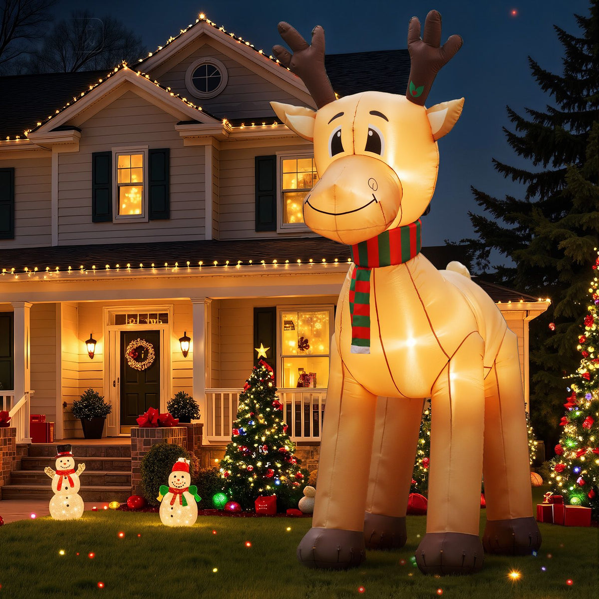 Black Jingle Jollys Christmas Inflatable Reindeer 5M Illuminated Decorations Occasions > Christmas > Christmas Decorations