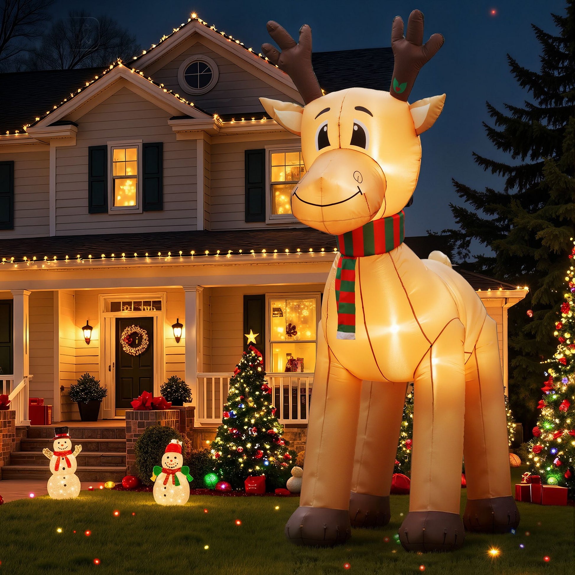 Black Jingle Jollys Christmas Inflatable Reindeer 5M Illuminated Decorations Occasions > Christmas > Christmas Decorations