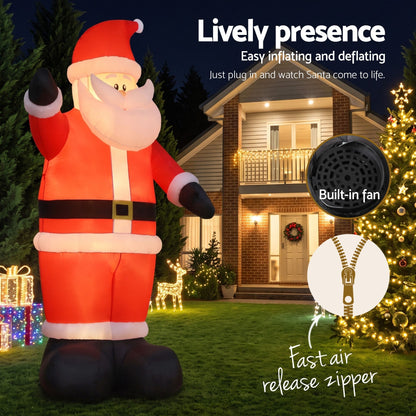 Black Jingle Jollys Christmas Inflatable Santa 5M Illuminated Decorations Occasions > Christmas > Christmas Decorations