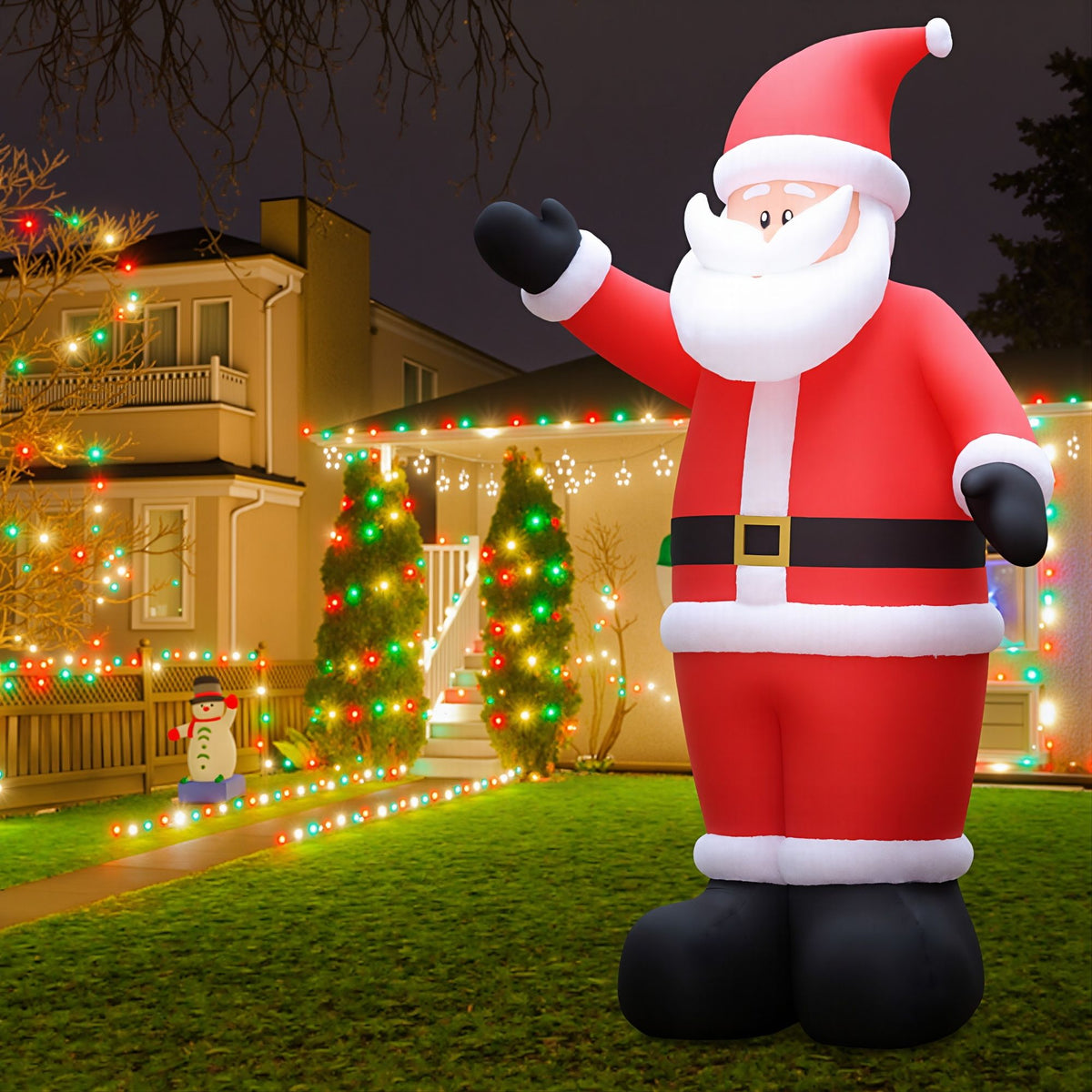 Dark Olive Green Jingle Jollys Christmas Inflatable Santa 5M Illuminated Decorations Occasions > Christmas > Christmas Decorations