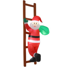 White Smoke Jingle Jollys Christmas Inflatable Santa Climbing Ladder 2.45M Height LED Decorations Illuminated Occasions > Costumes > Costumes & Accessories