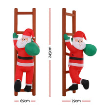 White Smoke Jingle Jollys Christmas Inflatable Santa Climbing Ladder 2.45M Height LED Decorations Illuminated Occasions > Costumes > Costumes & Accessories