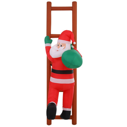 White Smoke Jingle Jollys Christmas Inflatable Santa Climbing Ladder 2.45M Height LED Decorations Illuminated Occasions > Costumes > Costumes & Accessories