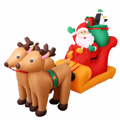 White Smoke Jingle Jollys Christmas Inflatable Santa Sleigh 2.2M Illuminated Decorations Occasions > Christmas > Christmas Decorations