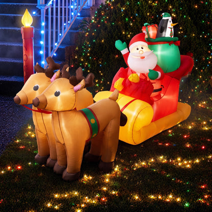 Black Jingle Jollys Christmas Inflatable Santa Sleigh 2.2M Illuminated Decorations Occasions > Christmas > Christmas Decorations