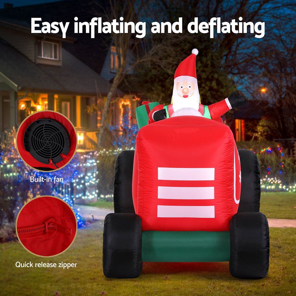 Black Jingle Jollys Christmas Inflatable Santa Truck 2.6M Length LED Decorations Illuminated Occasions > Christmas > Christmas Clothing