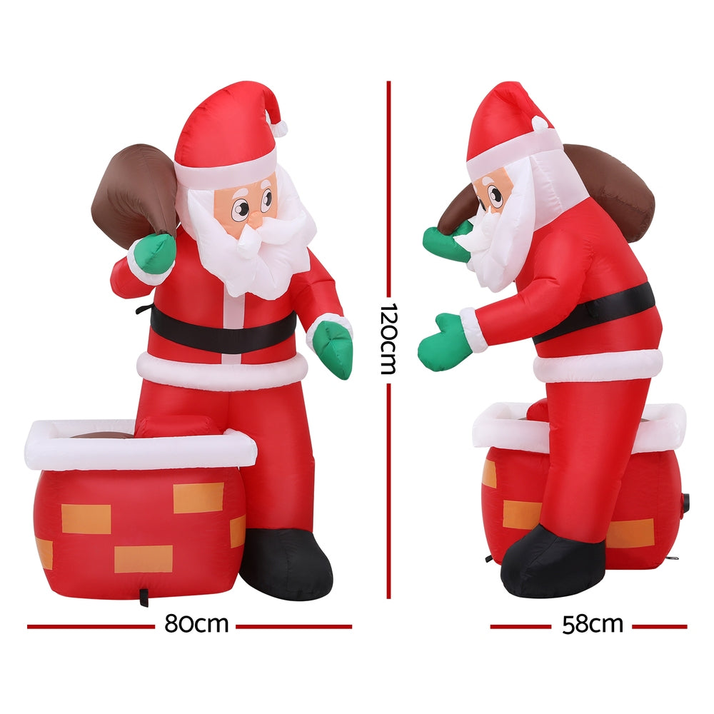 White Smoke Jingle Jollys Christmas Inflatable Santa Illuminated Decorations Occasions > Christmas > Christmas Decorations