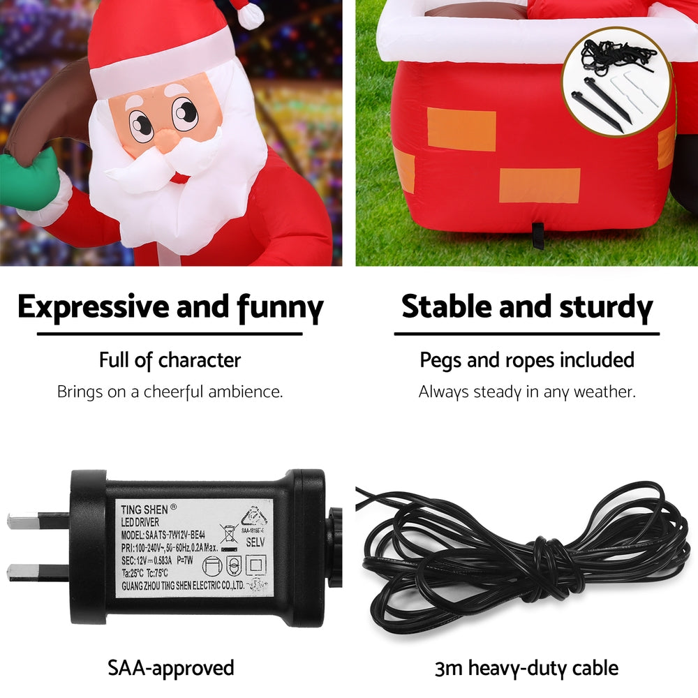 White Smoke Jingle Jollys Christmas Inflatable Santa Illuminated Decorations Occasions > Christmas > Christmas Decorations
