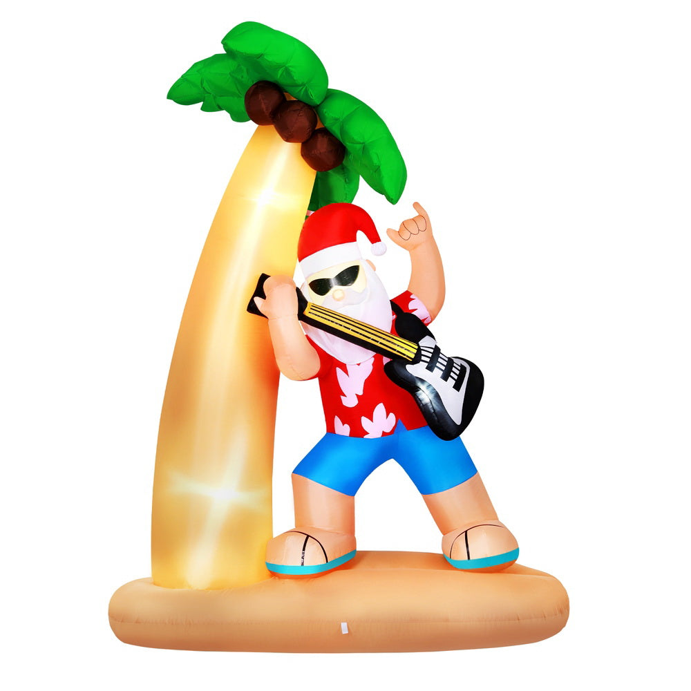 White Smoke Jingle Jollys Christmas Inflatable Santa Guitar 2.1M Led Illuminated Decorations Occasions > Christmas > Christmas Decorations