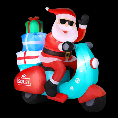 Black Jingle Jollys Christmas Inflatable Santa Motorbike LED Illuminated Decorations Occasions > Christmas > Outdoor Decorations & Lights