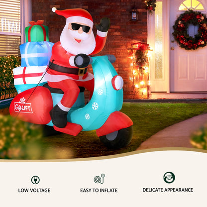 Seashell Jingle Jollys Christmas Inflatable Santa Motorbike LED Illuminated Decorations Occasions > Christmas > Outdoor Decorations & Lights