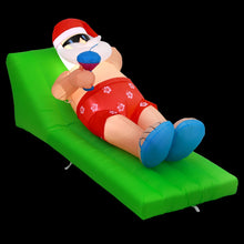 Black Jingle Jollys Christmas Inflatable Santa Bench 1.8M LED Illuminated Decorations Occasions > Christmas > Christmas Decorations