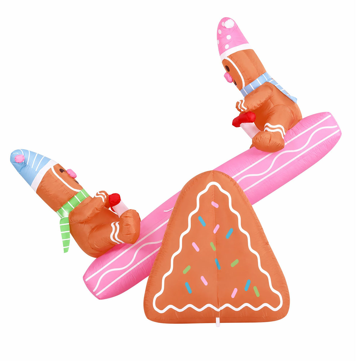 White Smoke Jingle Jollys Christmas Inflatable Seesaw 1.8M Height LED Outdoor Decorations Illuminated Occasions > Christmas > Outdoor Decorations & Lights