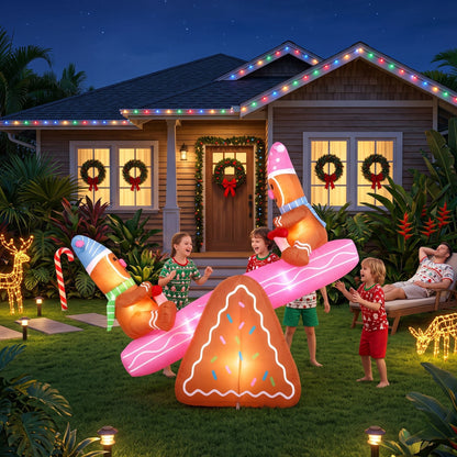 Dark Slate Gray Jingle Jollys Christmas Inflatable Seesaw 1.8M Height LED Outdoor Decorations Illuminated Occasions > Christmas > Outdoor Decorations & Lights