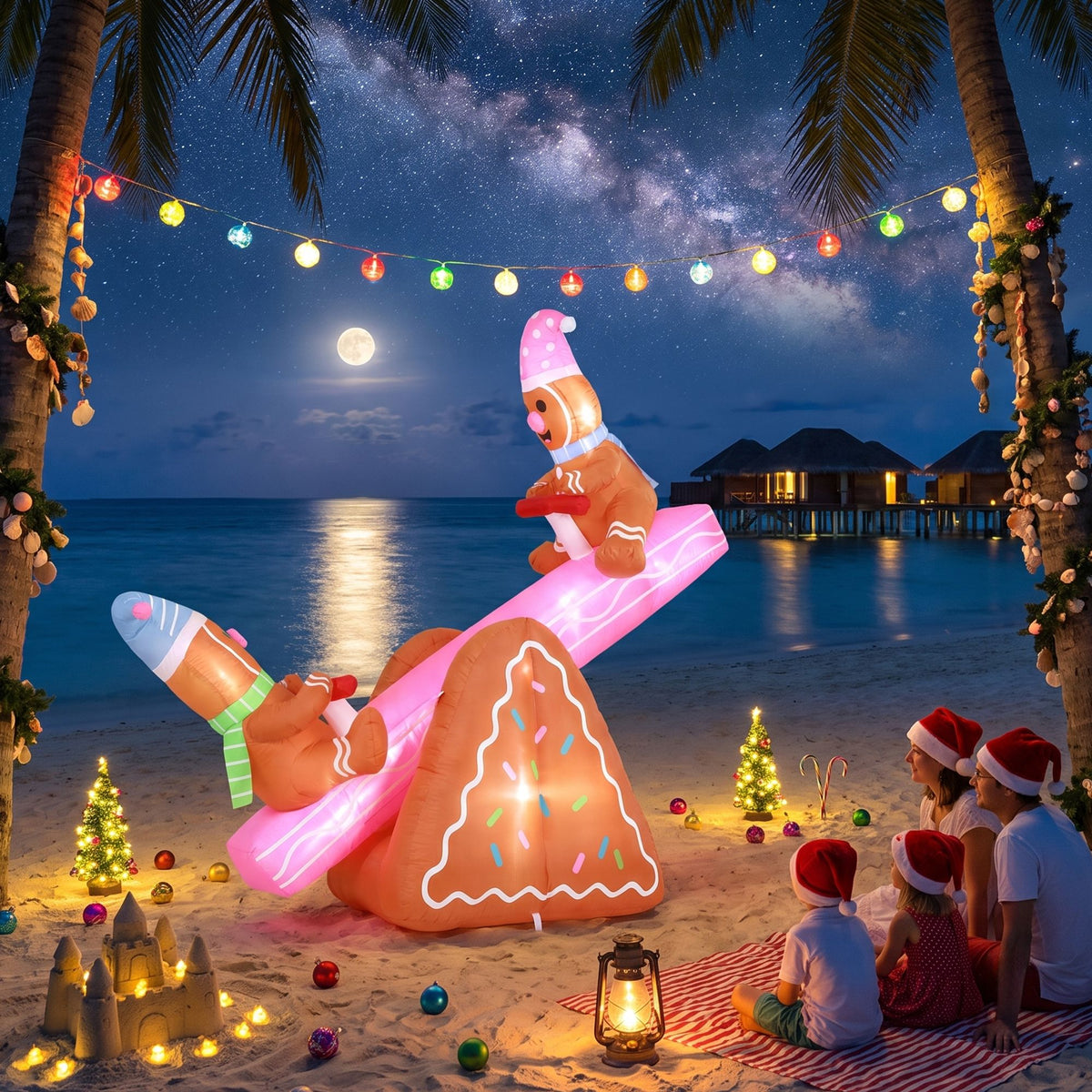 Dark Slate Blue Jingle Jollys Christmas Inflatable Seesaw 1.8M Height LED Outdoor Decorations Illuminated Occasions > Christmas > Outdoor Decorations & Lights