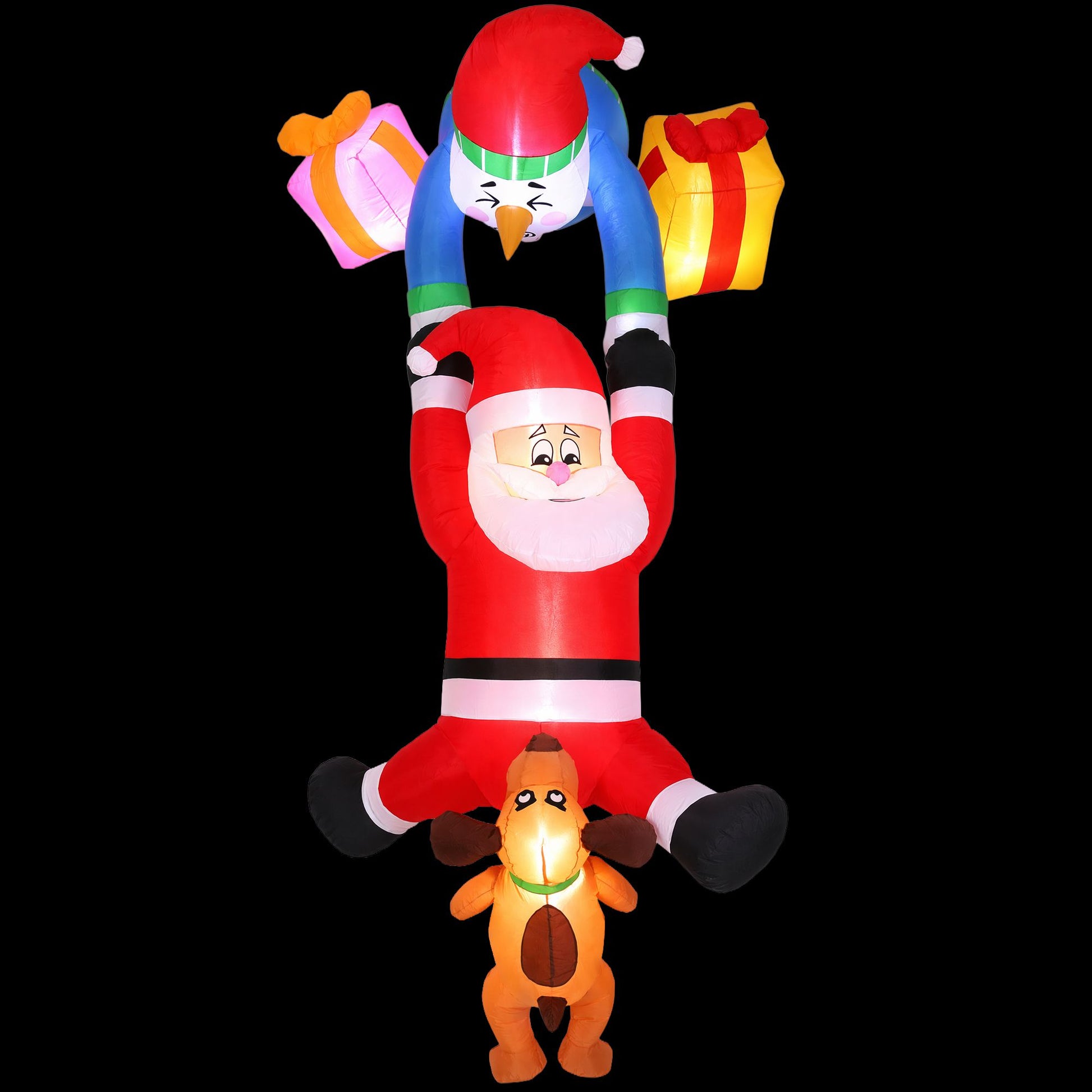 Black Jingle Jollys Christmas Inflatable Climbing Santa 3.5M Height LED Decorations Illuminated Occasions > Christmas > Outdoor Decorations & Lights