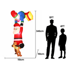 White Smoke Jingle Jollys Christmas Inflatable Climbing Santa 3.5M Height LED Decorations Illuminated Occasions > Christmas > Outdoor Decorations & Lights