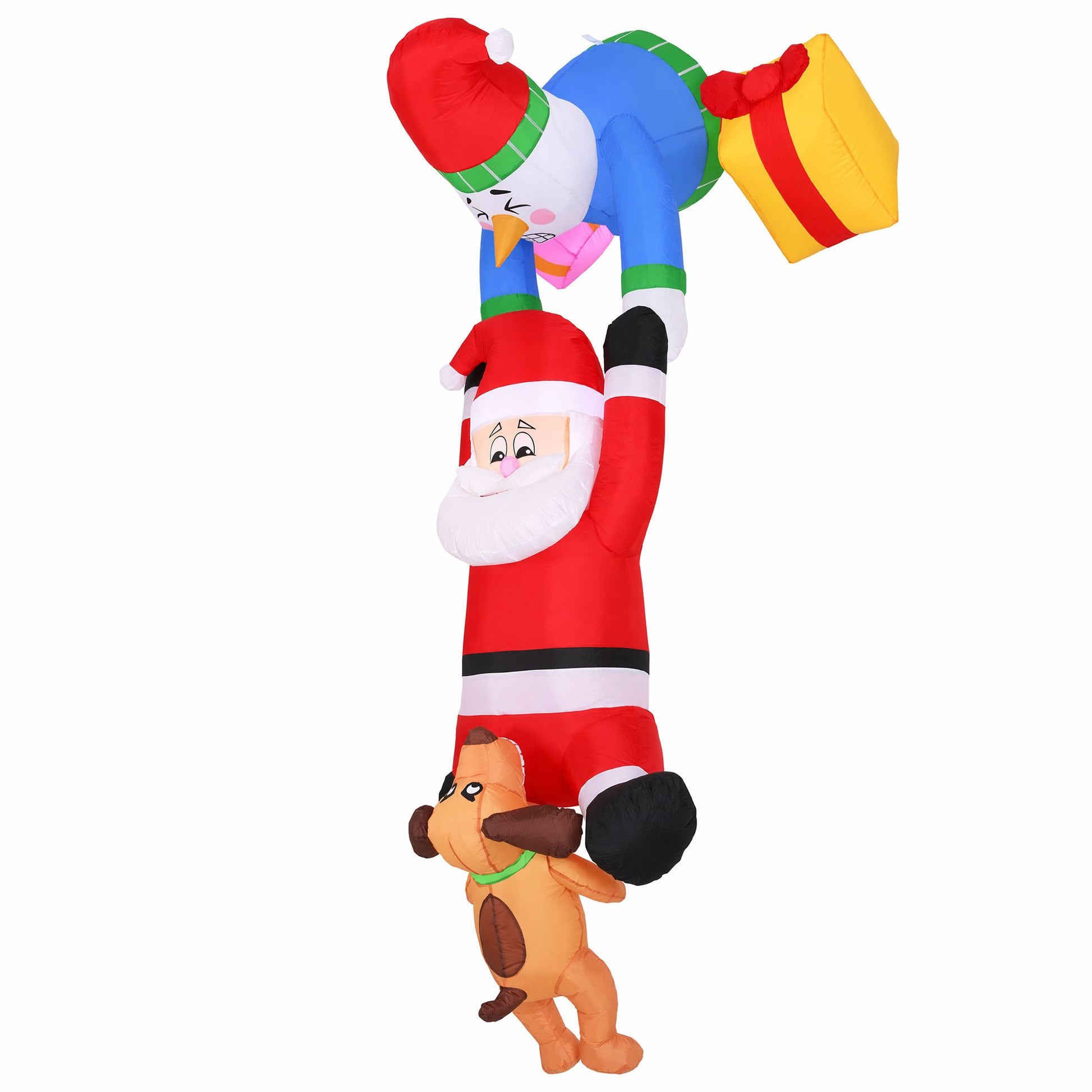 White Smoke Jingle Jollys Christmas Inflatable Climbing Santa 3.5M Height LED Decorations Illuminated Occasions > Christmas > Outdoor Decorations & Lights