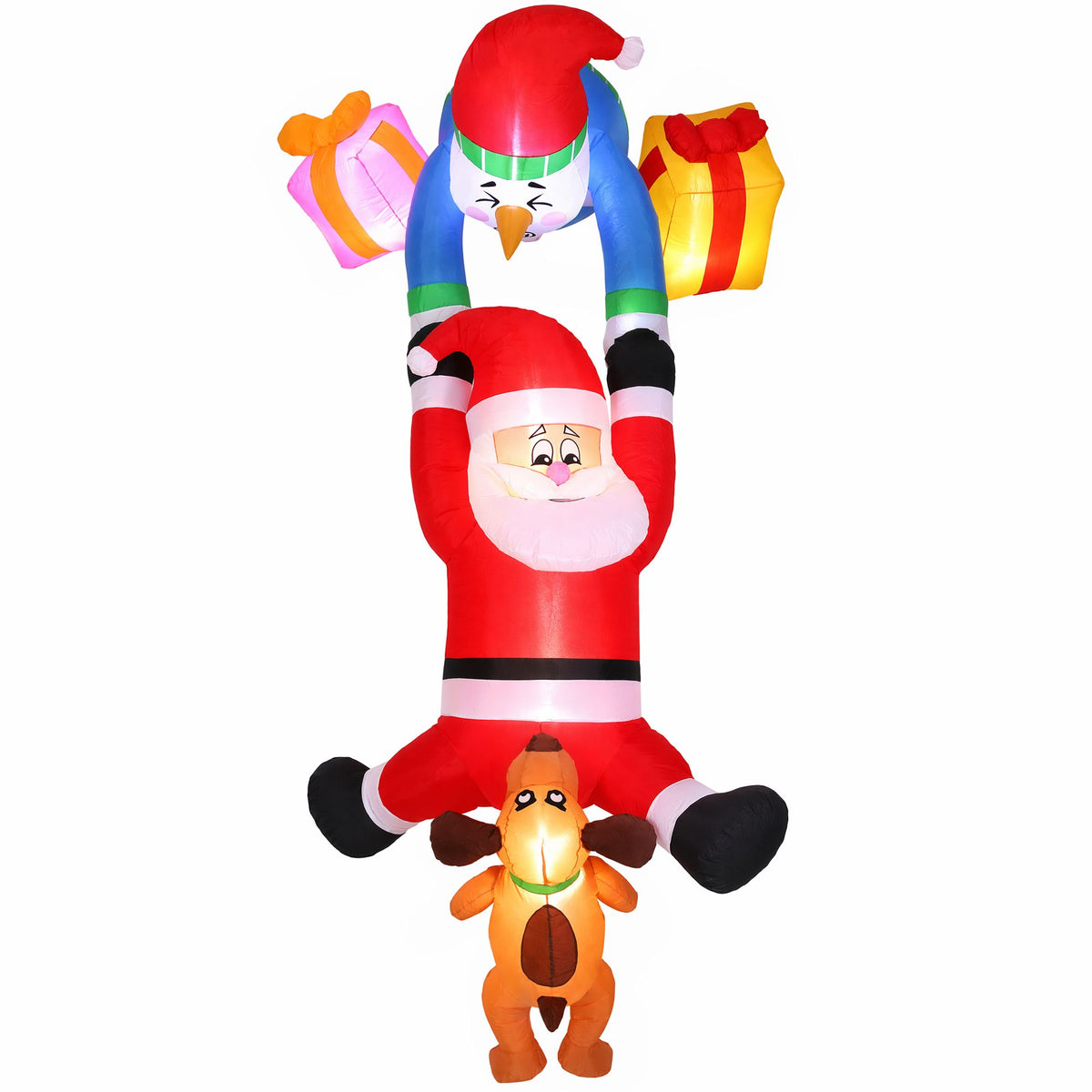 White Smoke Jingle Jollys Christmas Inflatable Climbing Santa 3.5M Height LED Decorations Illuminated Occasions > Christmas > Outdoor Decorations & Lights