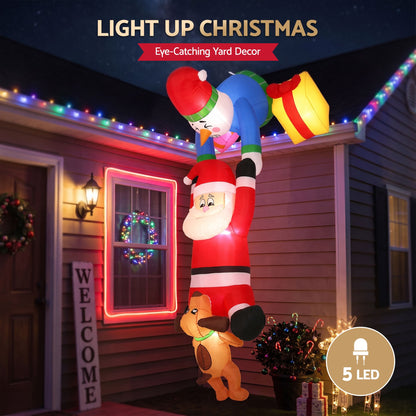 Black Jingle Jollys Christmas Inflatable Climbing Santa 3.5M Height LED Decorations Illuminated Occasions > Christmas > Outdoor Decorations & Lights