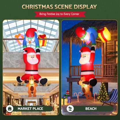 Dark Slate Gray Jingle Jollys Christmas Inflatable Climbing Santa 3.5M Height LED Decorations Illuminated Occasions > Christmas > Outdoor Decorations & Lights