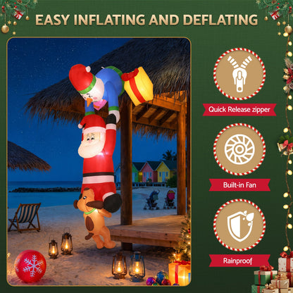 Dark Slate Gray Jingle Jollys Christmas Inflatable Climbing Santa 3.5M Height LED Decorations Illuminated Occasions > Christmas > Outdoor Decorations & Lights