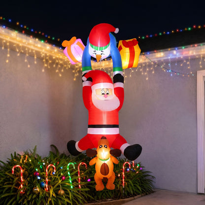 Slate Gray Jingle Jollys Christmas Inflatable Climbing Santa 3.5M Height LED Decorations Illuminated Occasions > Christmas > Outdoor Decorations & Lights