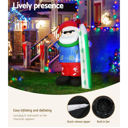 Seashell Jingle Jollys Christmas Inflatable Santa 1.6M Illuminated Decorations Occasions > Christmas > Christmas Decorations