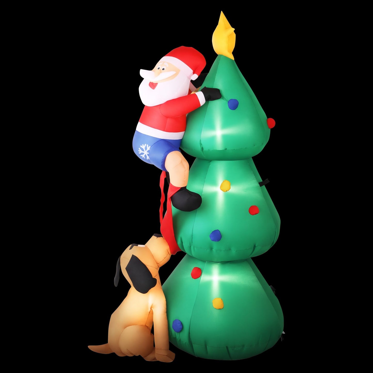 Black Jingle Jollys Christmas Inflatable Santa Tree 1.8M Illuminated Decorations Occasions > Christmas > Christmas Decorations