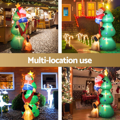 Saddle Brown Jingle Jollys Christmas Inflatable Santa Tree 1.8M Illuminated Decorations Occasions > Christmas > Christmas Decorations