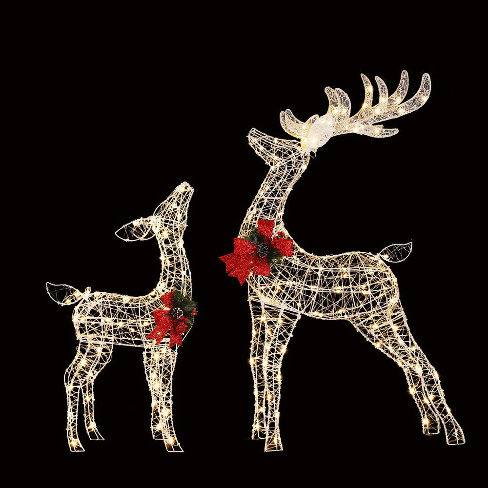Black Jingle Jollys Christmas Lights 2pcs Reindeer Set Fairy Light 170 LED Decorations Occasions > Christmas > Outdoor Decorations & Lights