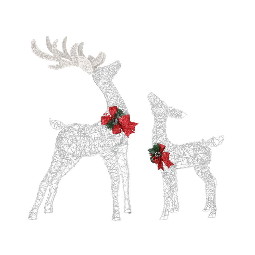 White Smoke Jingle Jollys Christmas Lights 2pcs Reindeer Set Fairy Light 170 LED Decorations Occasions > Christmas > Outdoor Decorations & Lights