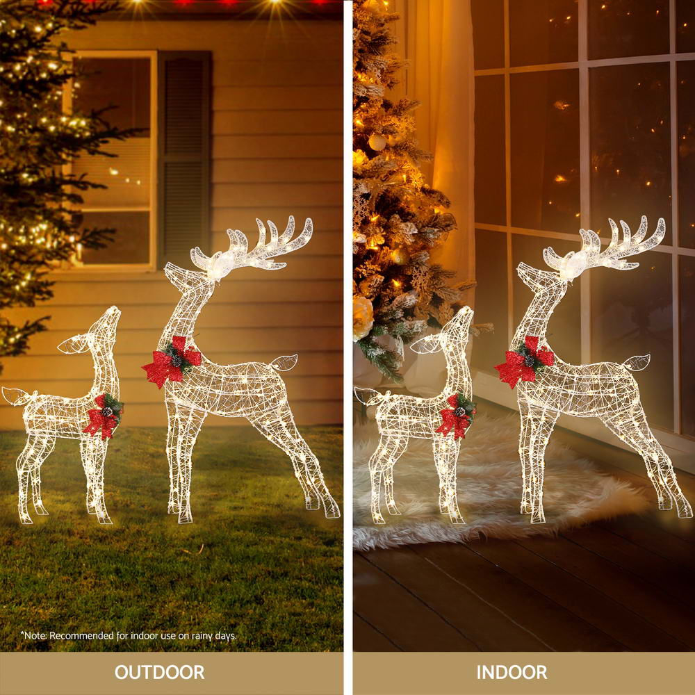 Black Jingle Jollys Christmas Lights 2pcs Reindeer Set Fairy Light 170 LED Decorations Occasions > Christmas > Outdoor Decorations & Lights