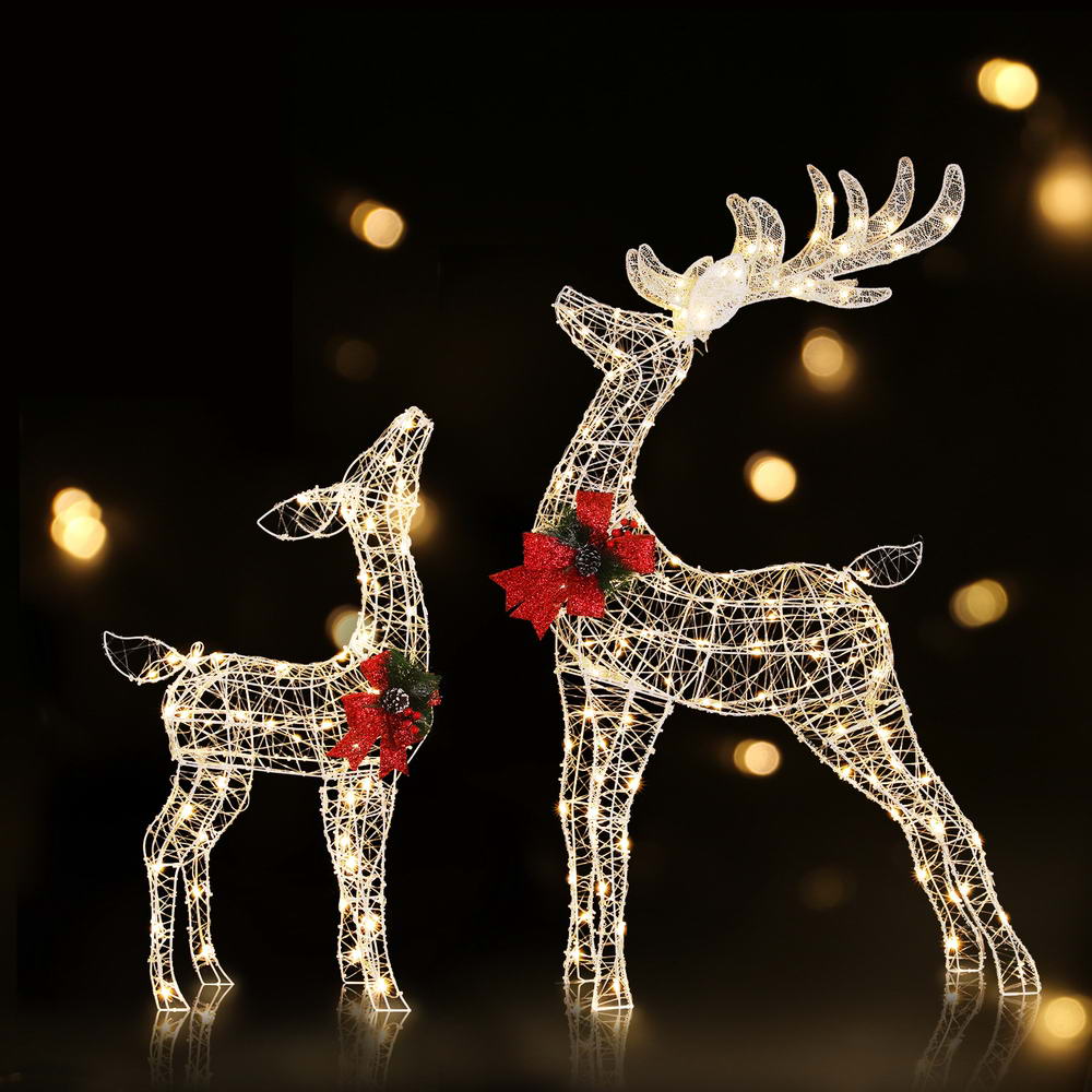 Black Jingle Jollys Christmas Lights 2pcs Reindeer Set Fairy Light 170 LED Decorations Occasions > Christmas > Outdoor Decorations & Lights