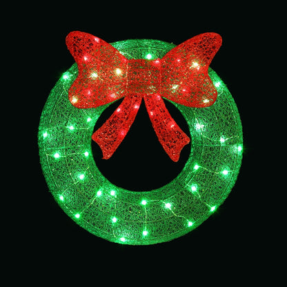 Black Jingle Jollys Christmas Lighted Wreath Solar Powered Indoor Outdoor Decoration Occasions > Christmas > Outdoor Decorations & Lights