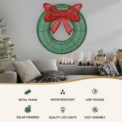 Seashell Jingle Jollys Christmas Lighted Wreath Solar Powered Indoor Outdoor Decoration Occasions > Christmas > Outdoor Decorations & Lights