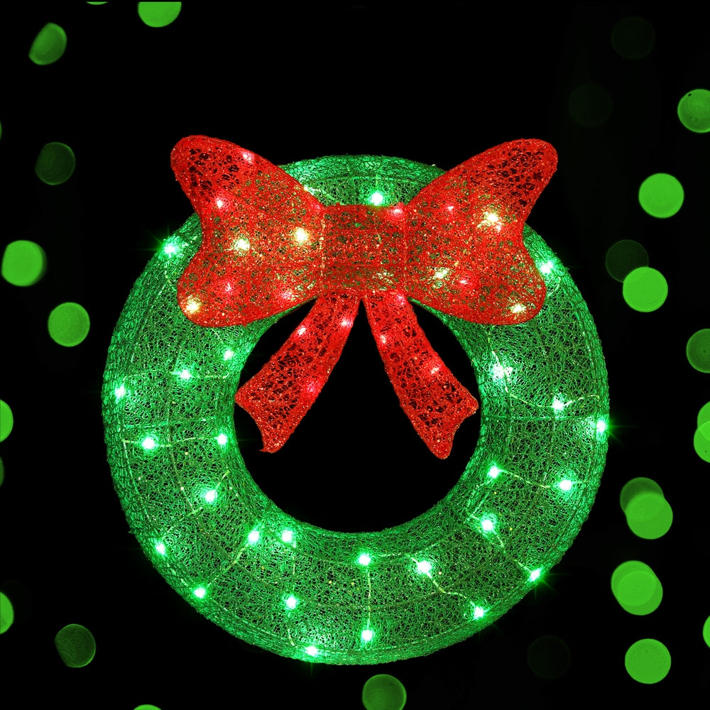 Black Jingle Jollys Christmas Lighted Wreath Solar Powered Indoor Outdoor Decoration Occasions > Christmas > Outdoor Decorations & Lights