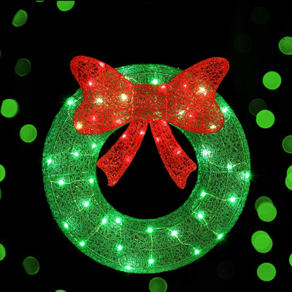 Black Jingle Jollys Christmas Lighted Wreath Solar Powered Indoor Outdoor Decoration Occasions > Christmas > Outdoor Decorations & Lights