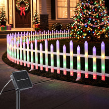 Black Jingle Jollys 3m Solar Christmas Fence Lights Outdoor Garden Path Decor Multicolour 8pc Occasions > Christmas > Outdoor Decorations & Lights